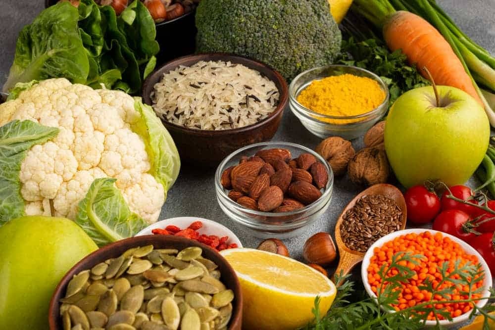 Assortment on vegetables and spices phytonutrient-rich food