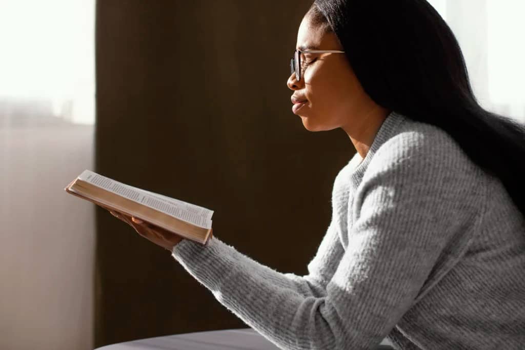 Woman reading her bible