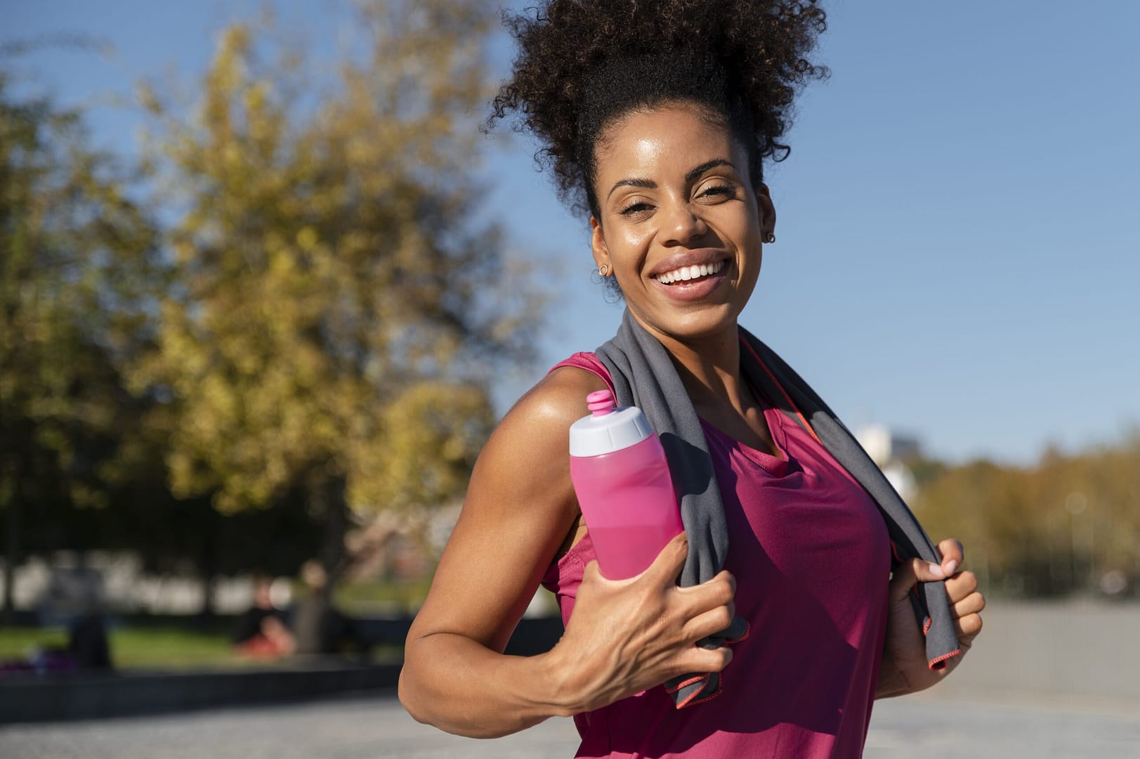 Woman exercising in the park.